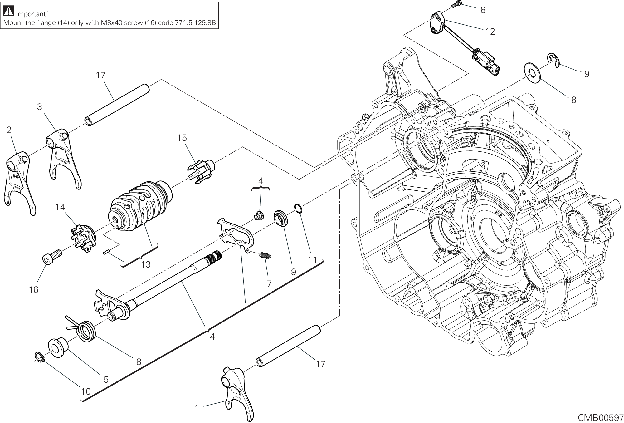 Tambour changement vitesse - fourchette