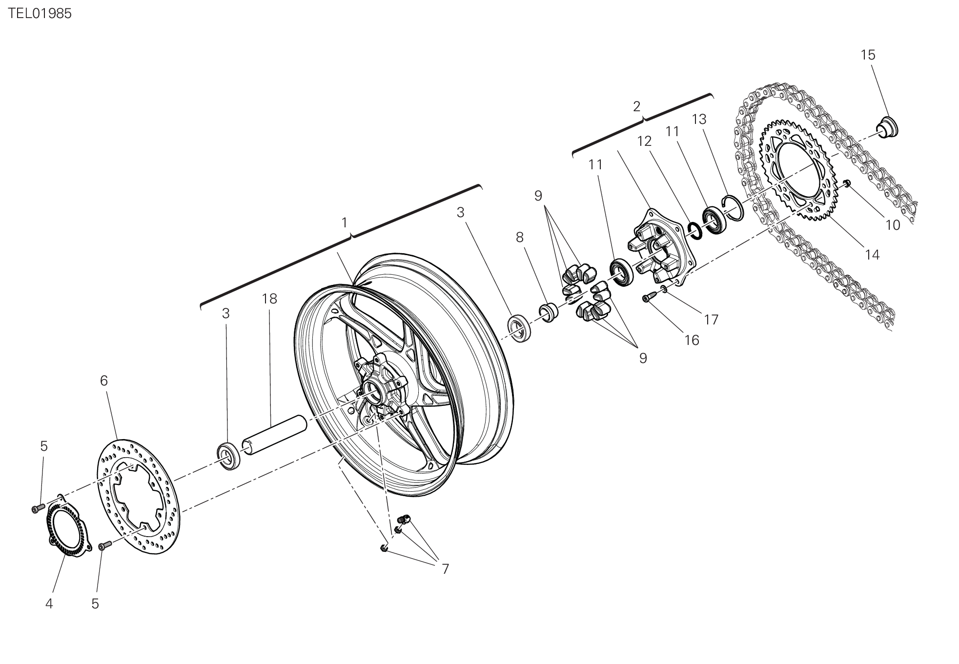 Roue arrière