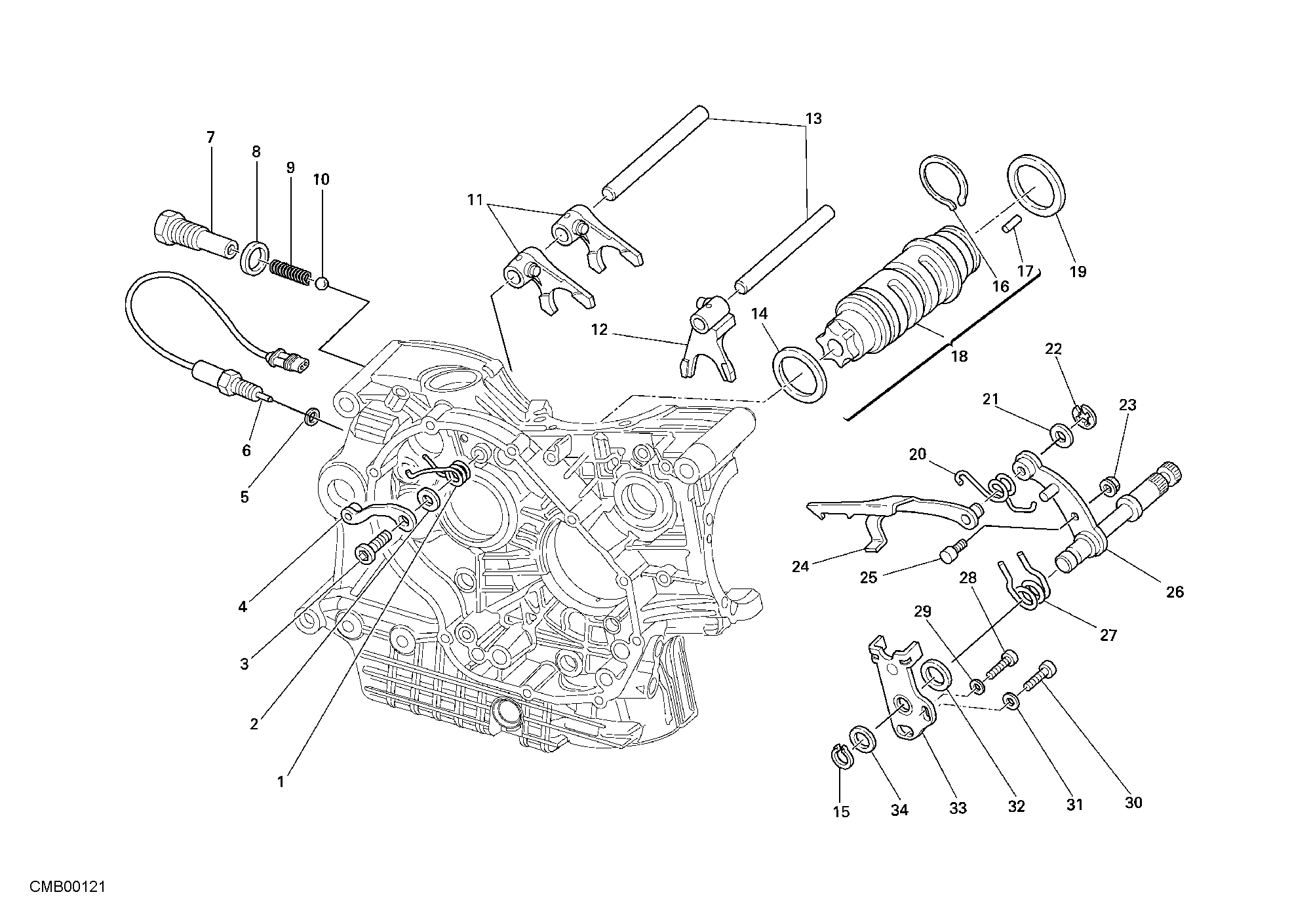Tambour changement vitesse - fourchette