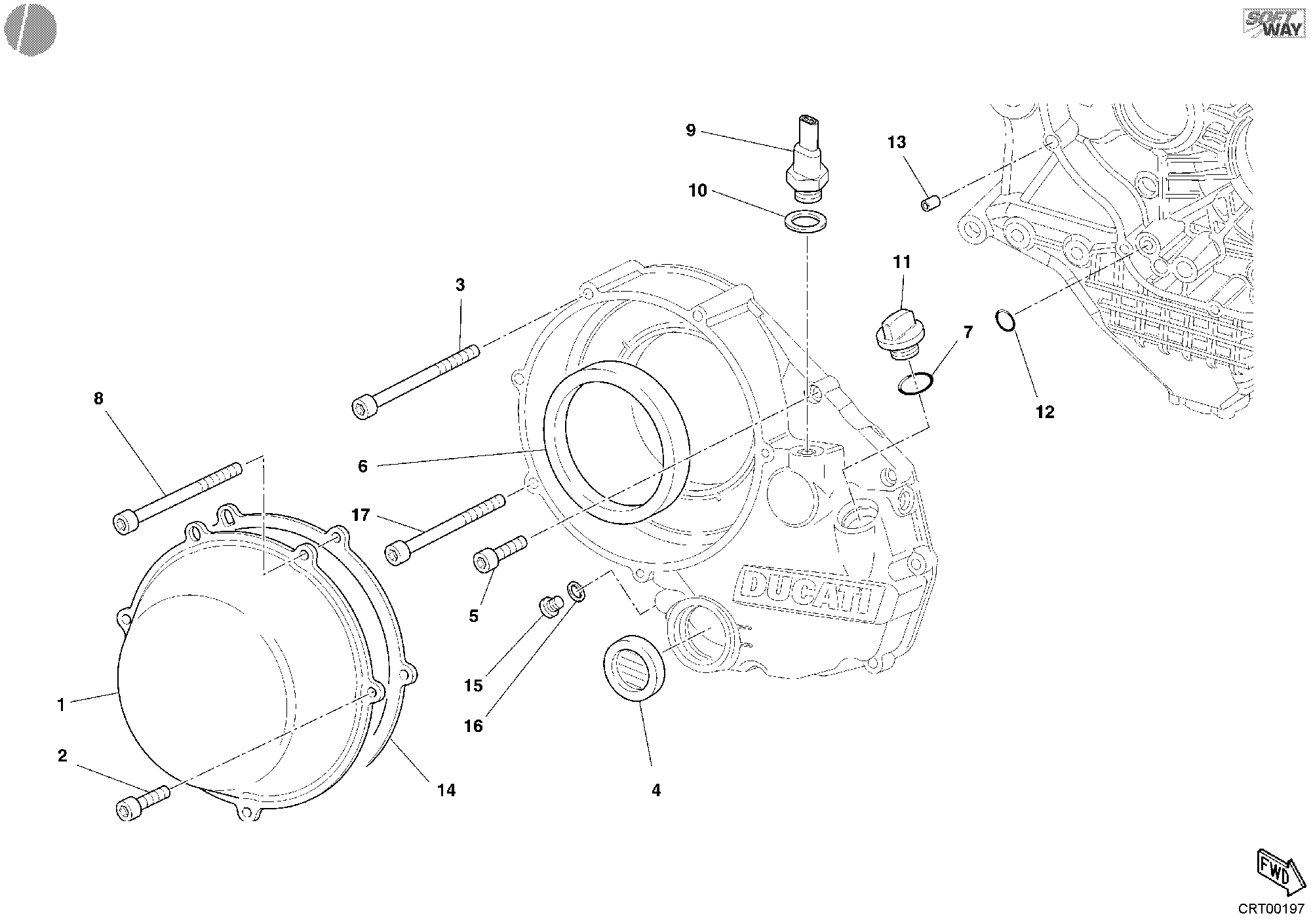 Couvercle embrayage extérieur