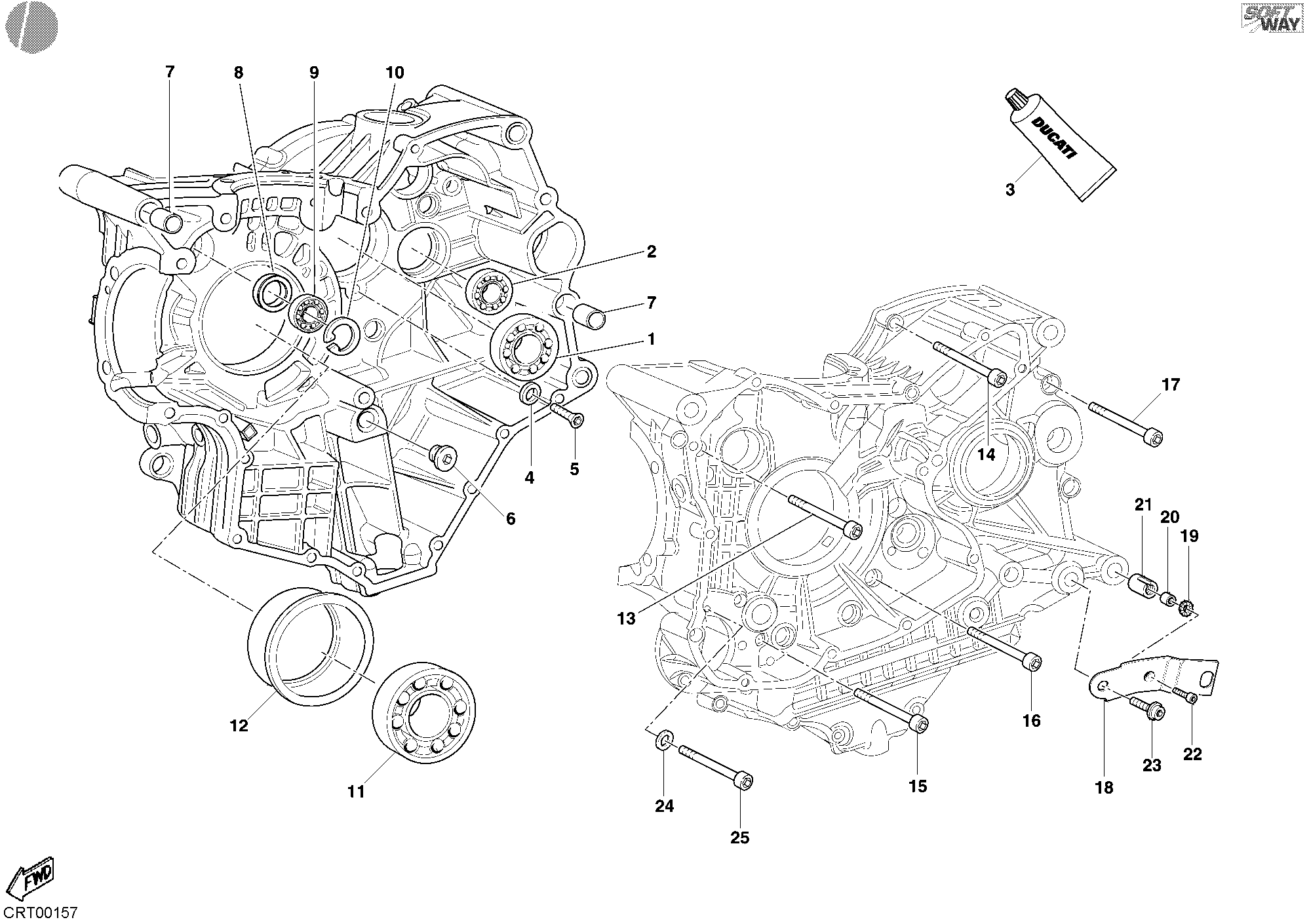 Roulements carter moteur