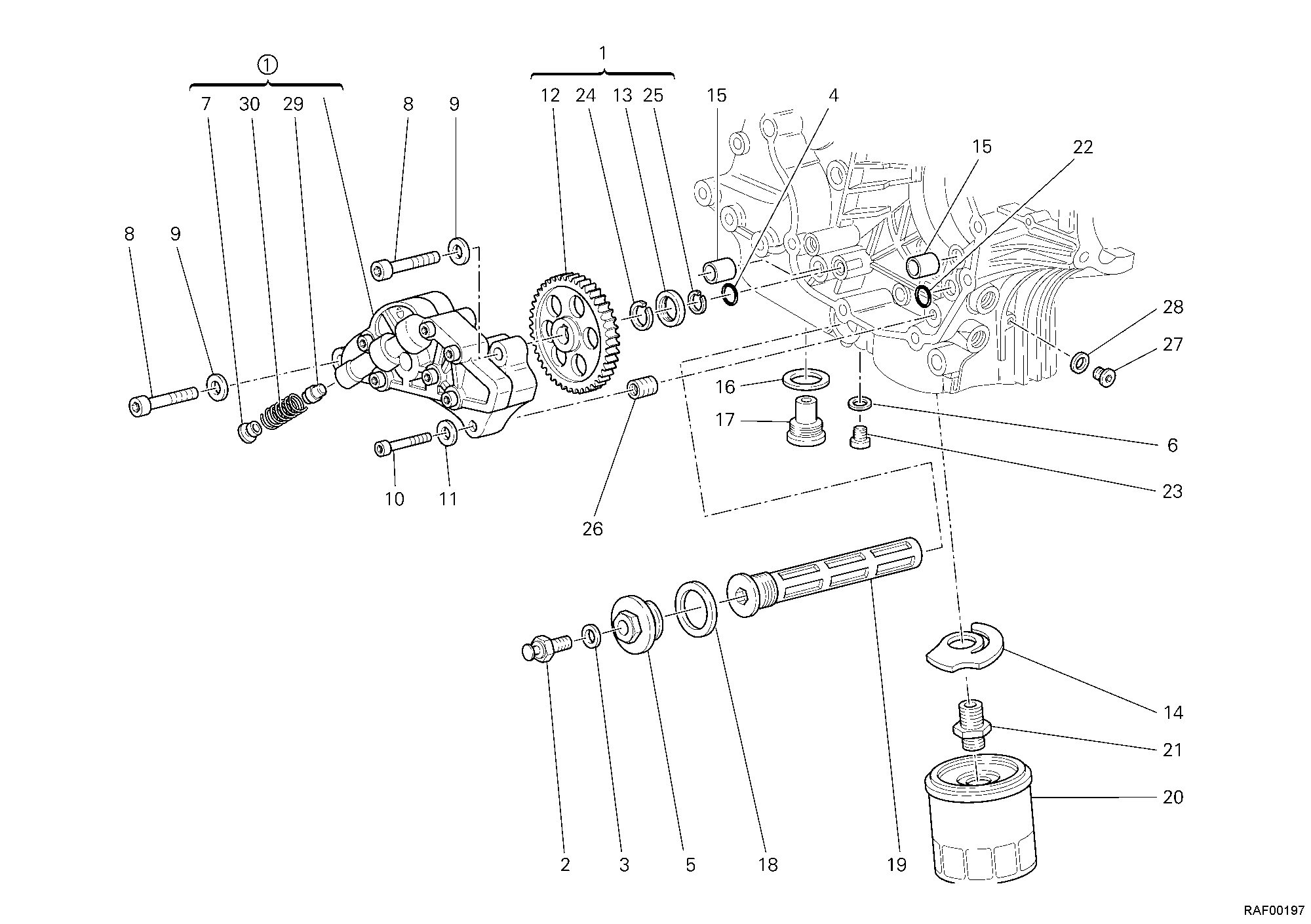 Pompe à huile - filtre