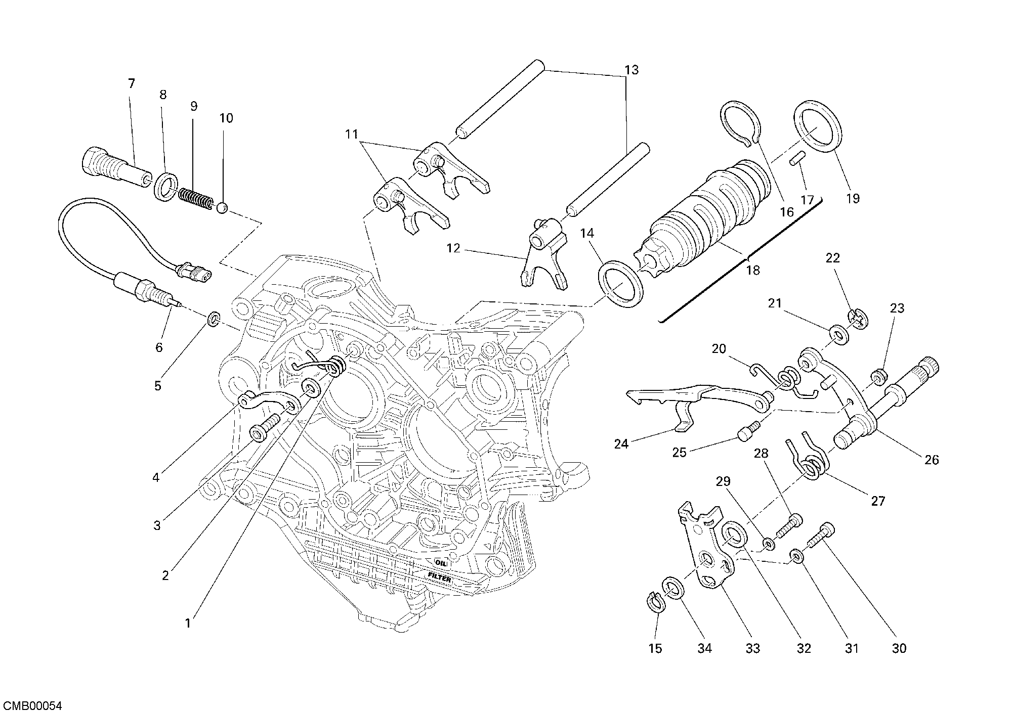Tambour changement vitesse - fourchette