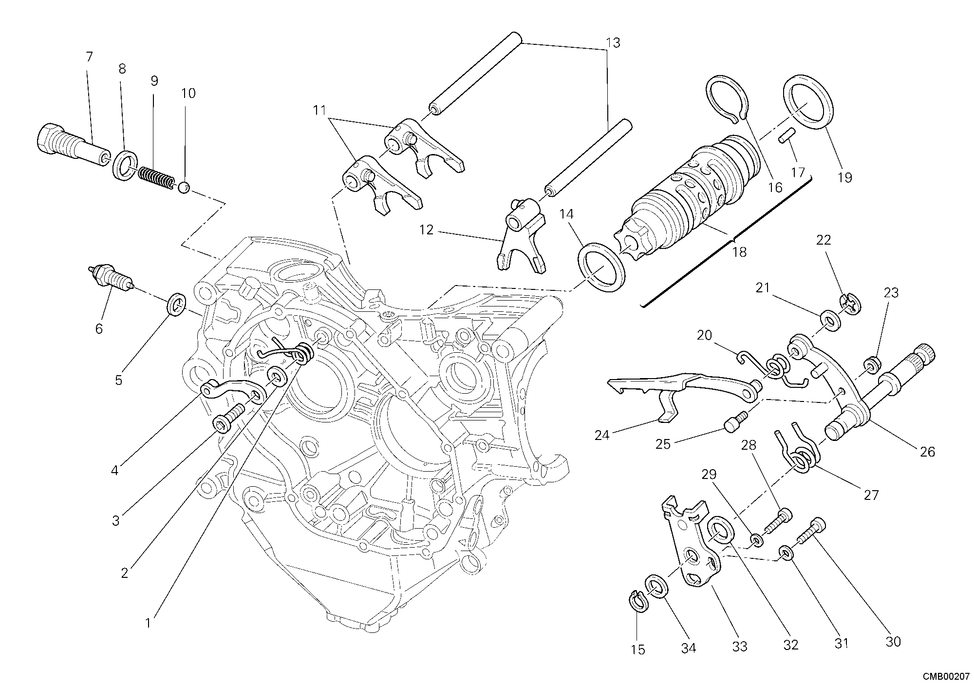 Tambour changement vitesse - fourchette