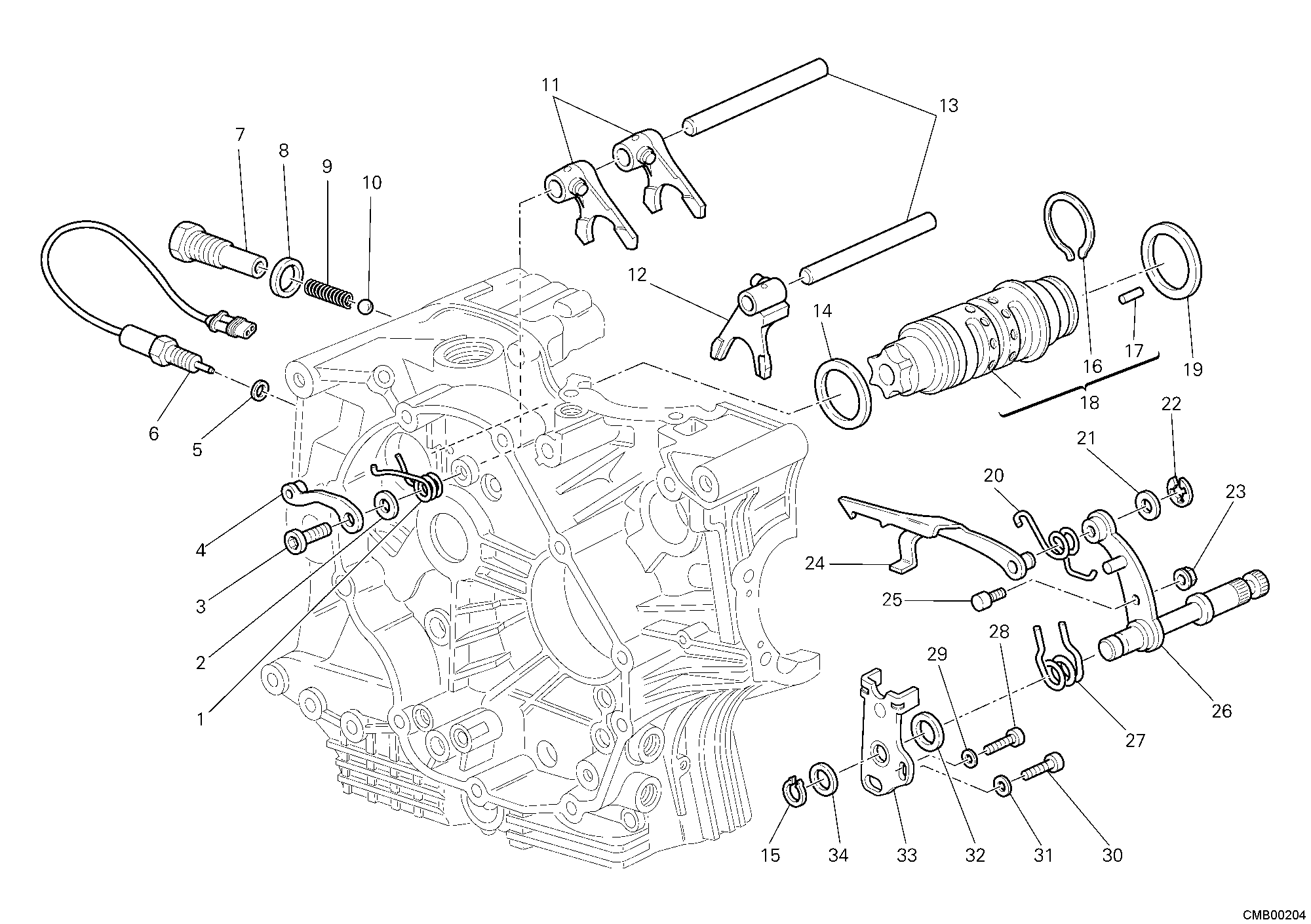 Tambour changement vitesse - fourchette