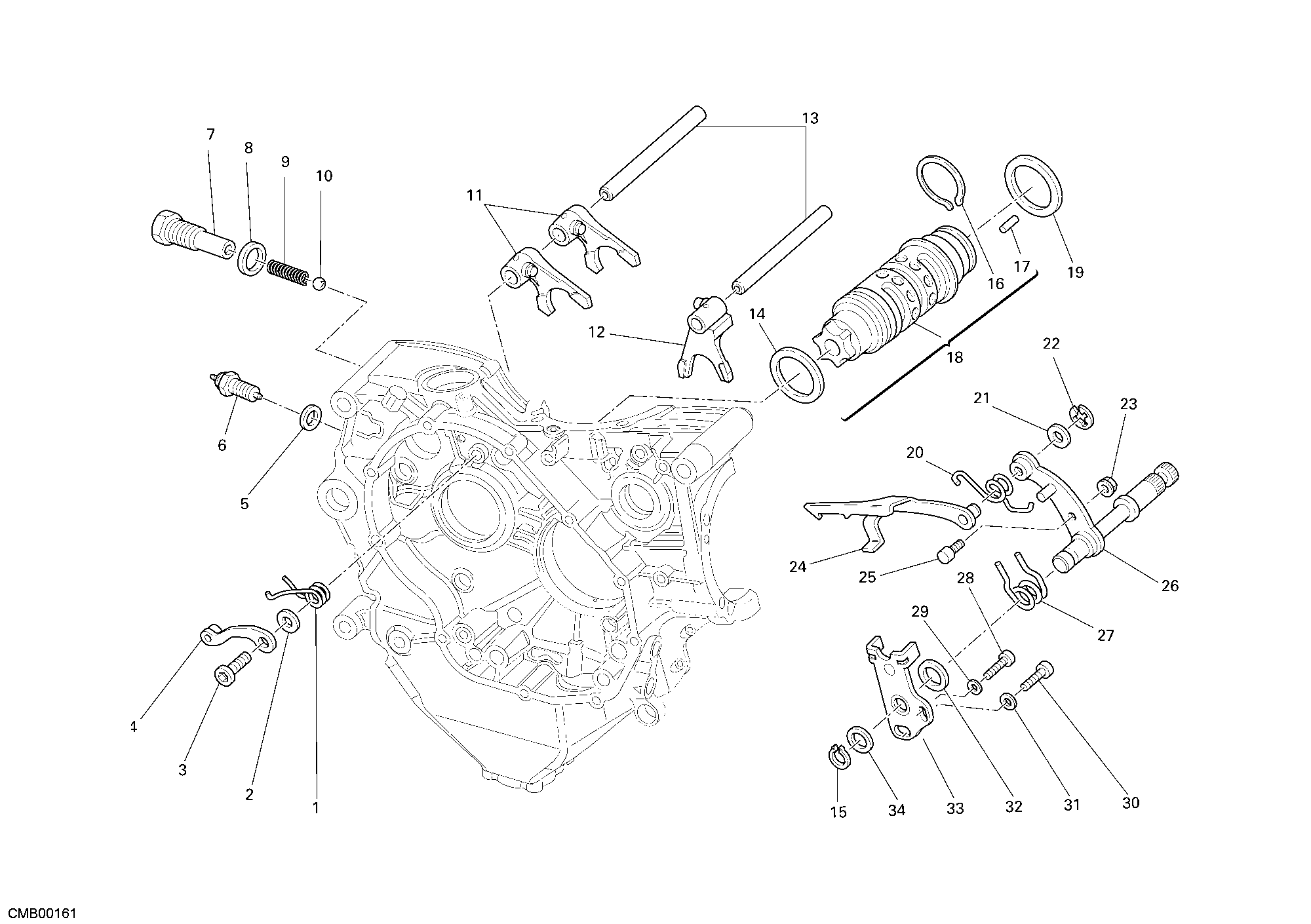 Tambour changement vitesse - fourchette