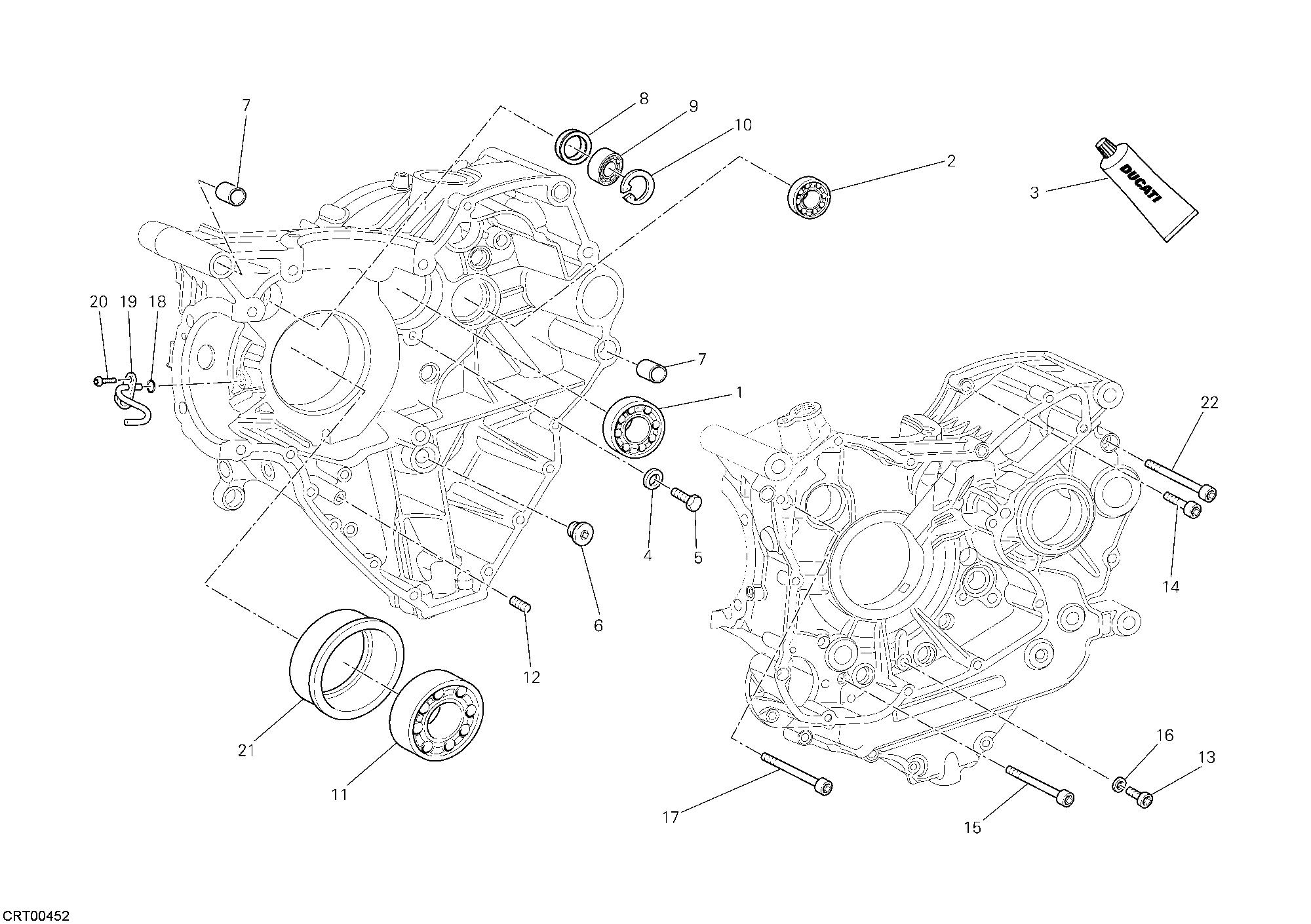 Roulements carter moteur