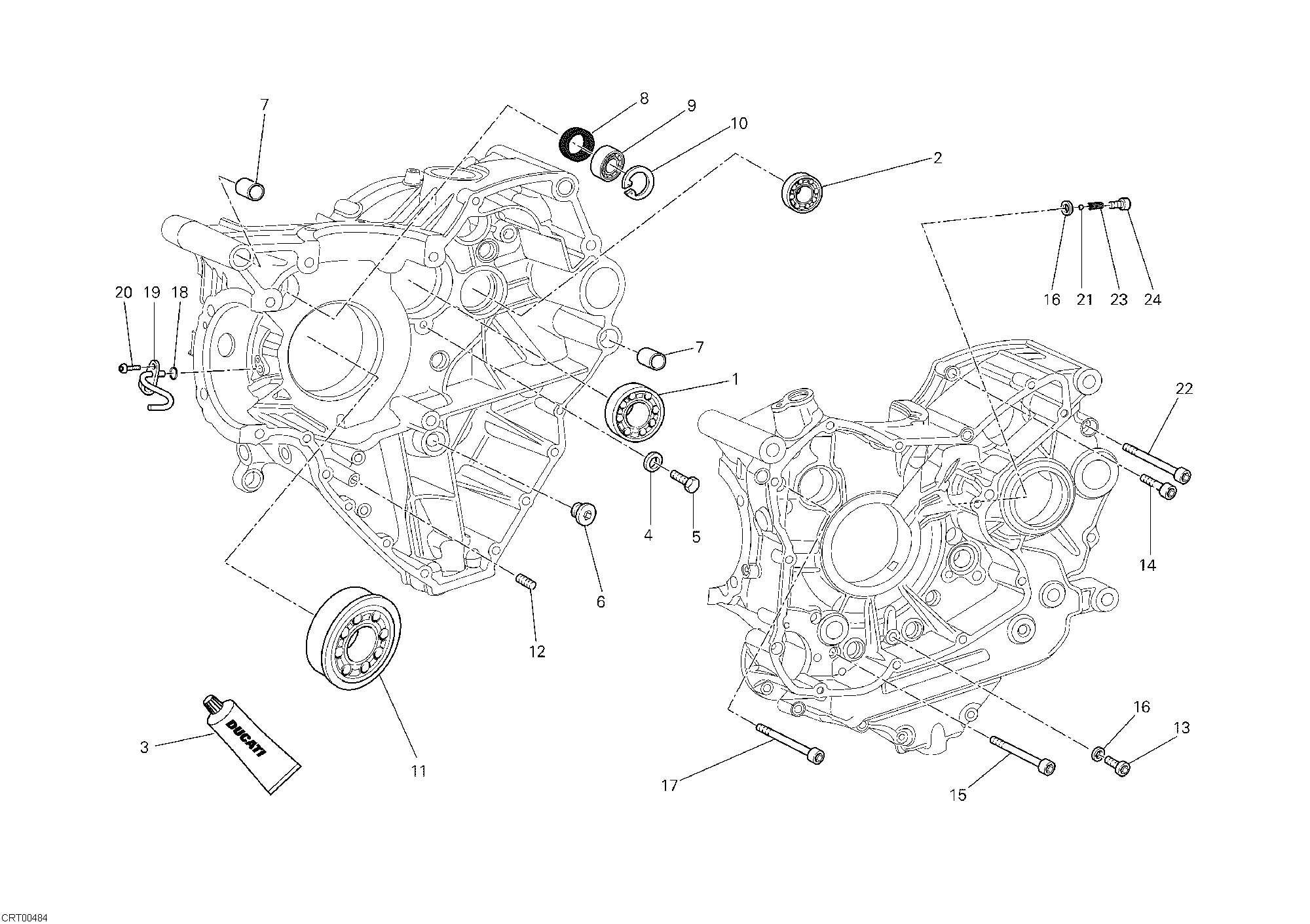 Roulements carter moteur