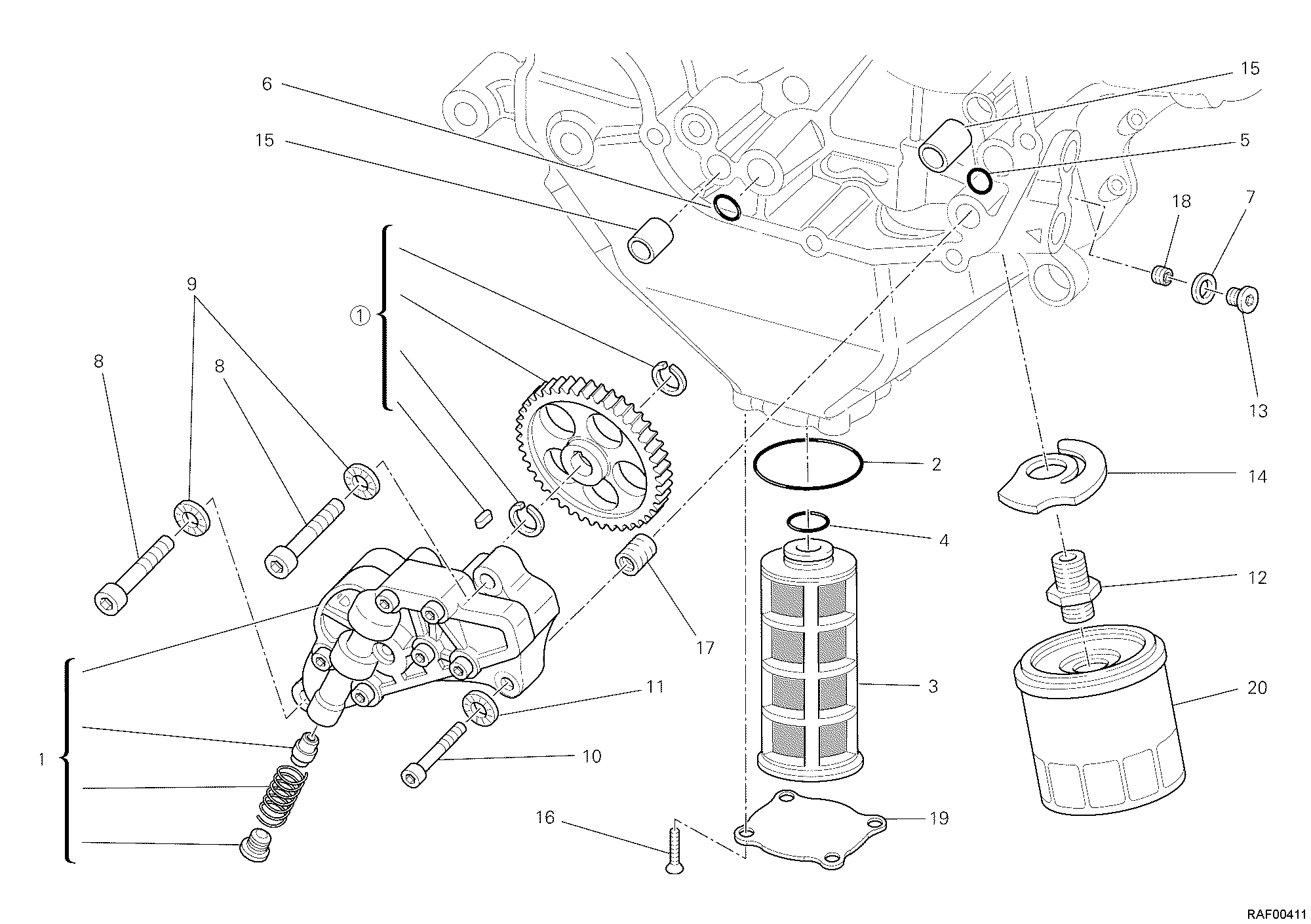 Pompe à huile - filtre