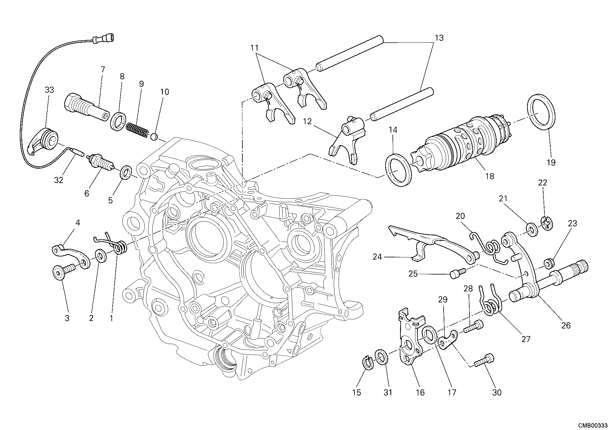 Tambour changement vitesse - fourchette