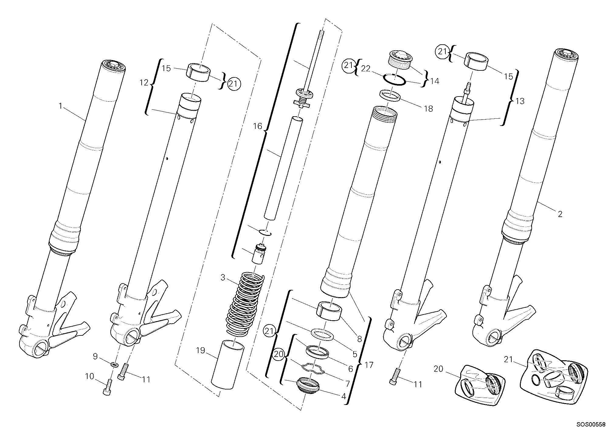 Fourche avant marzocchi
