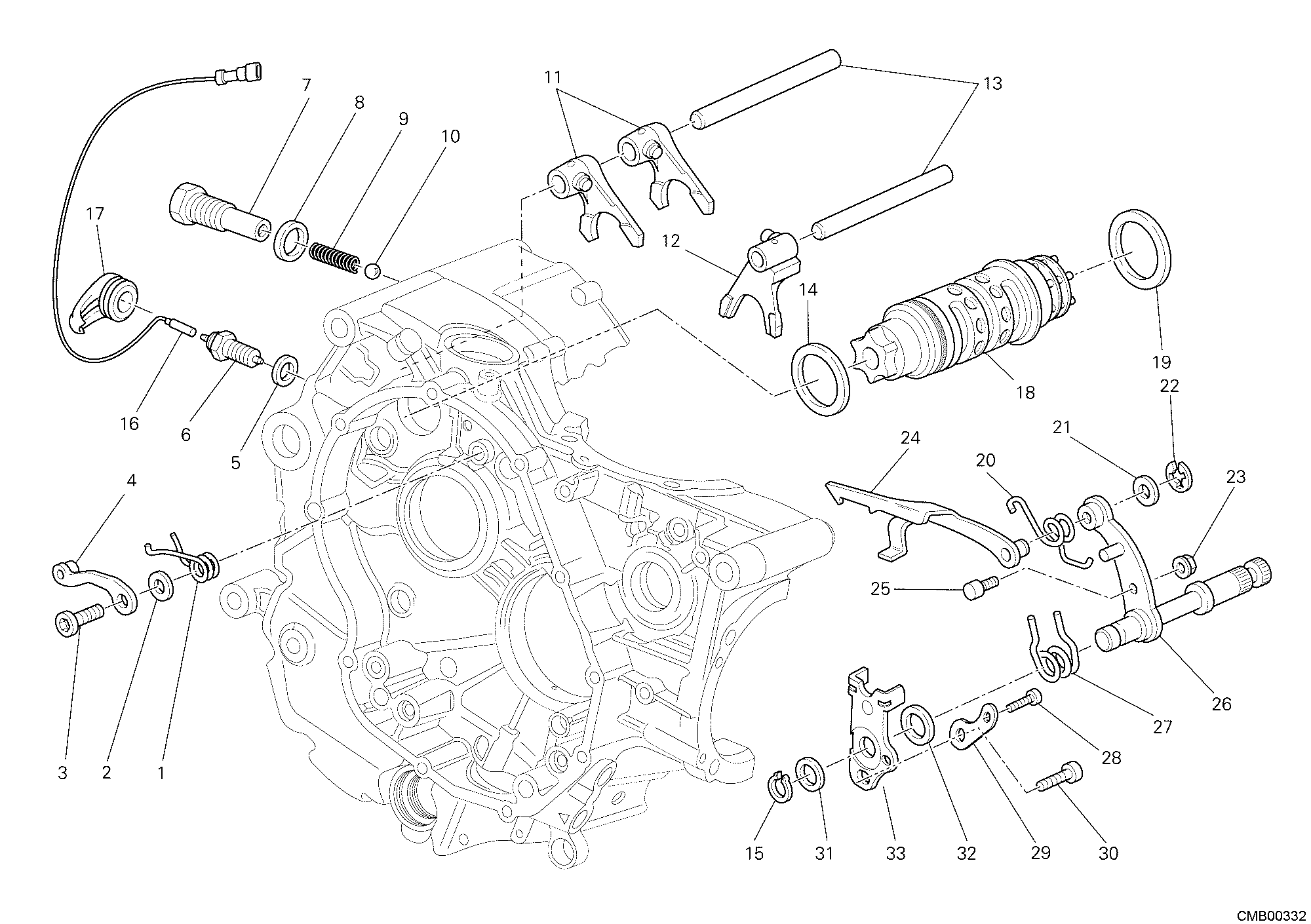Tambour changement vitesse - fourchette