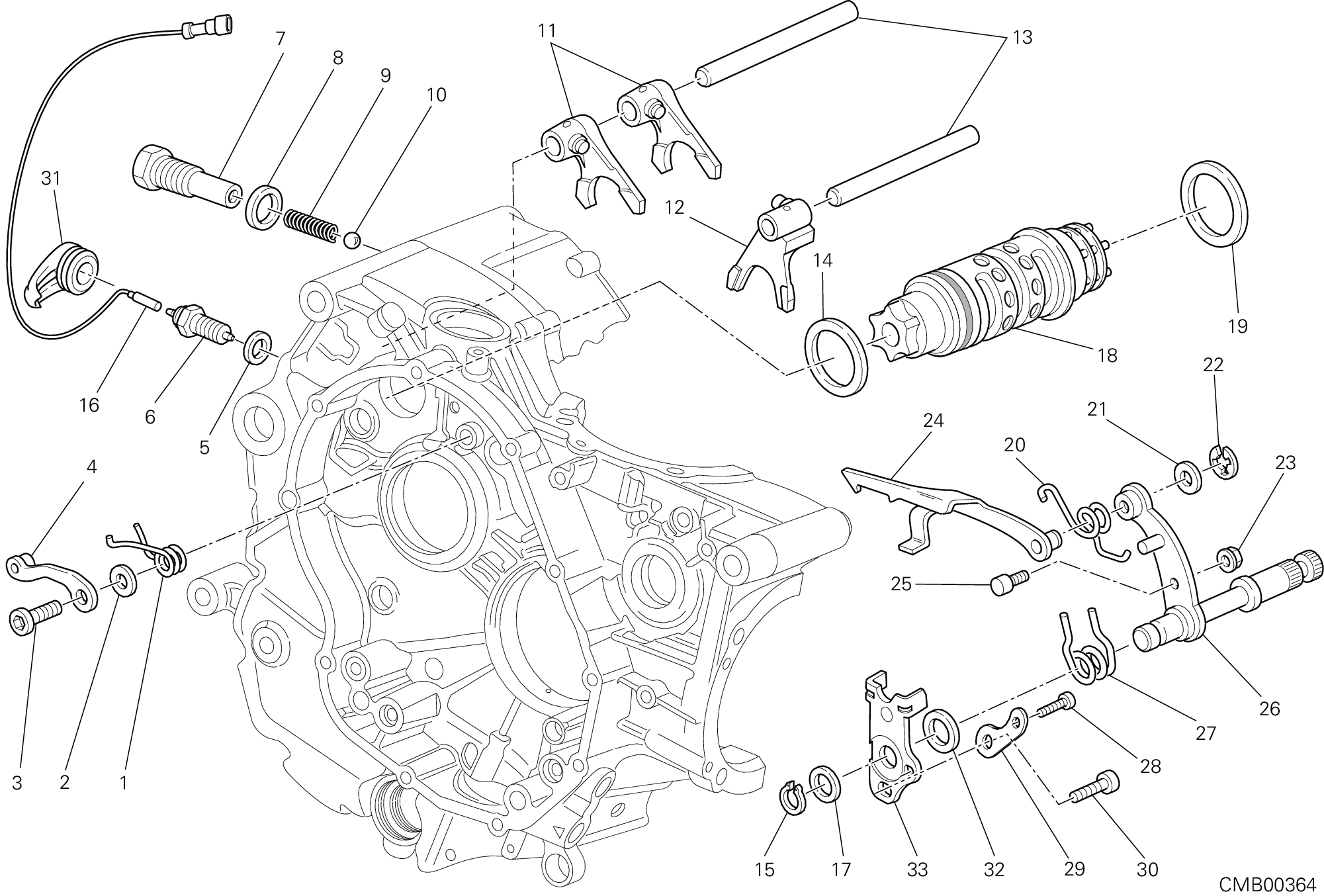 Tambour changement vitesse - fourchette