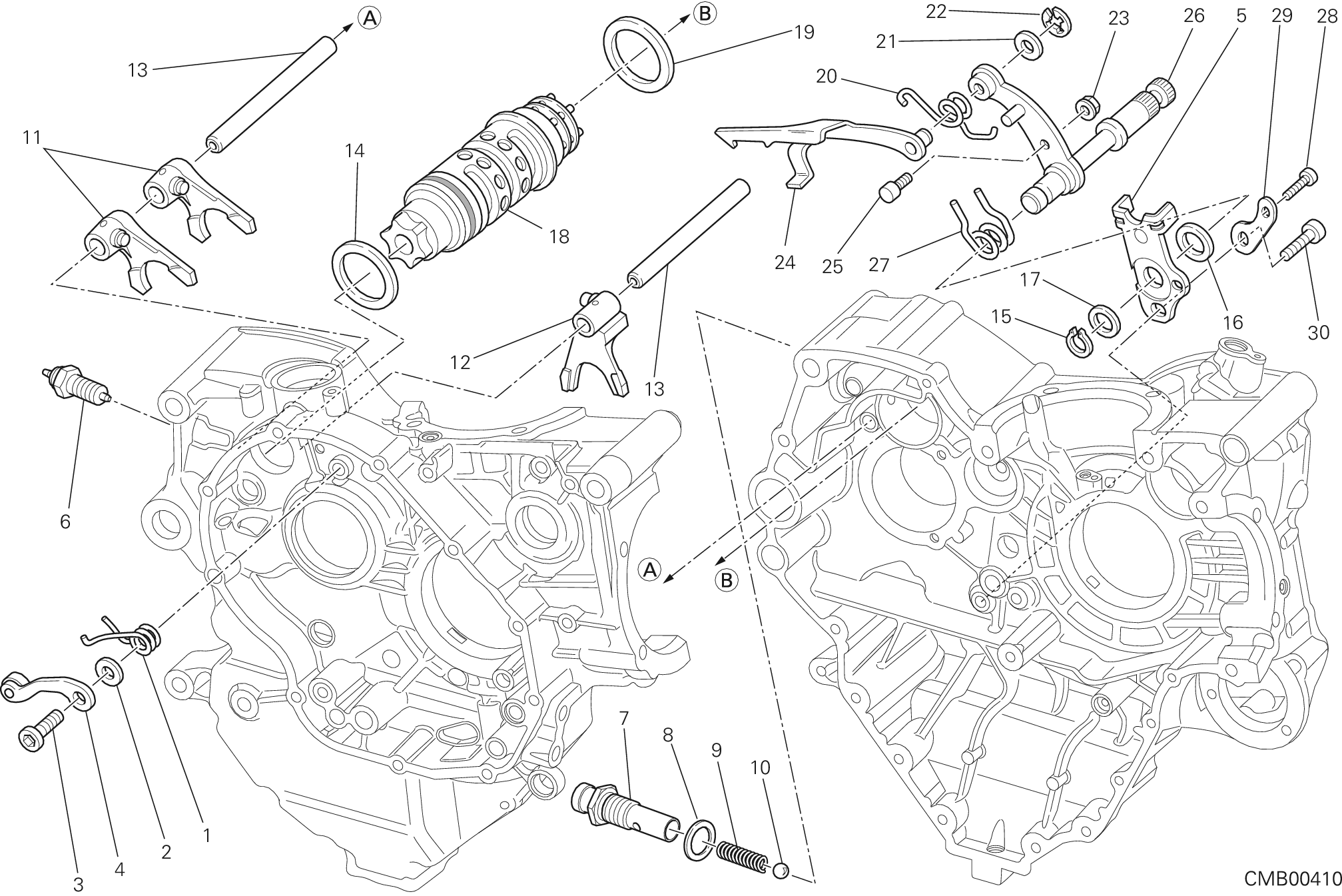 Tambour changement vitesse - fourchette