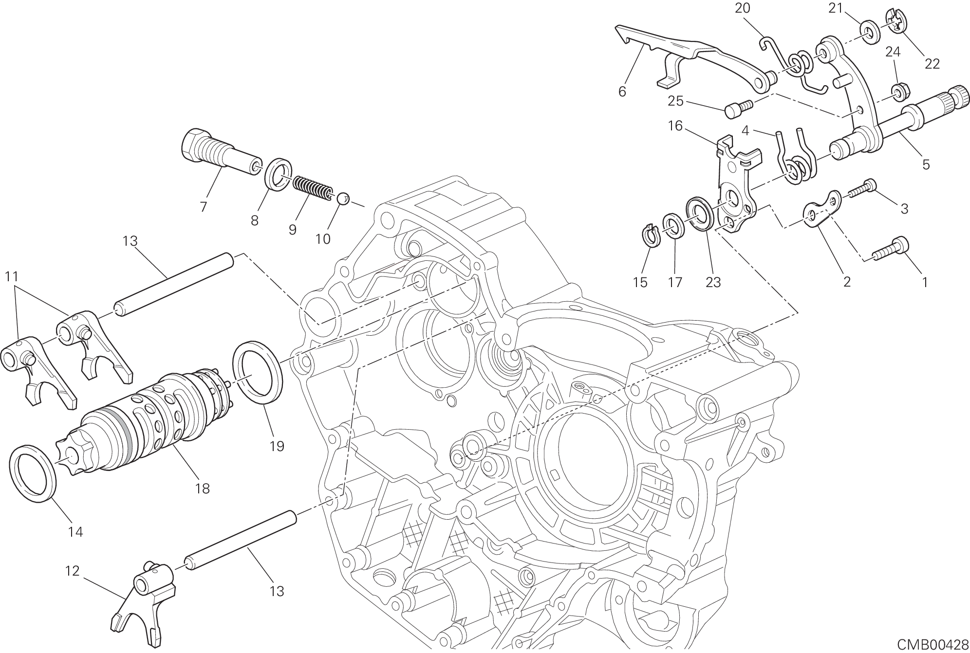 Tambour changement vitesse - fourchette