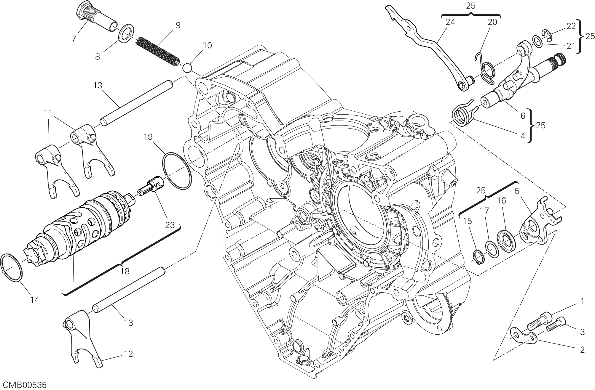 Tambour changement vitesse - fourchette