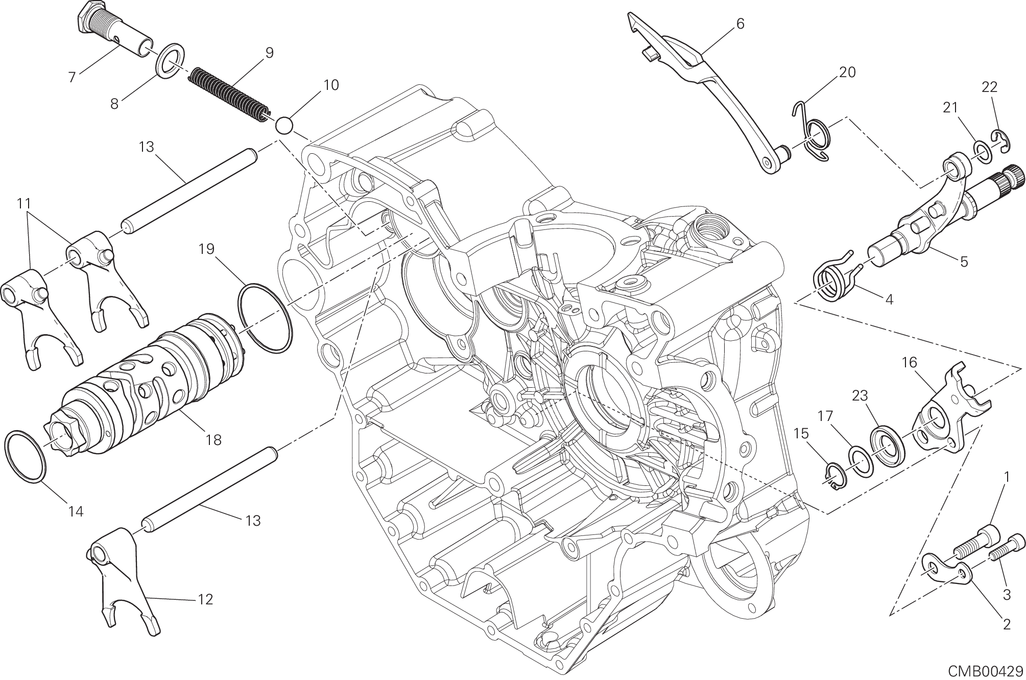 Tambour changement vitesse - fourchette