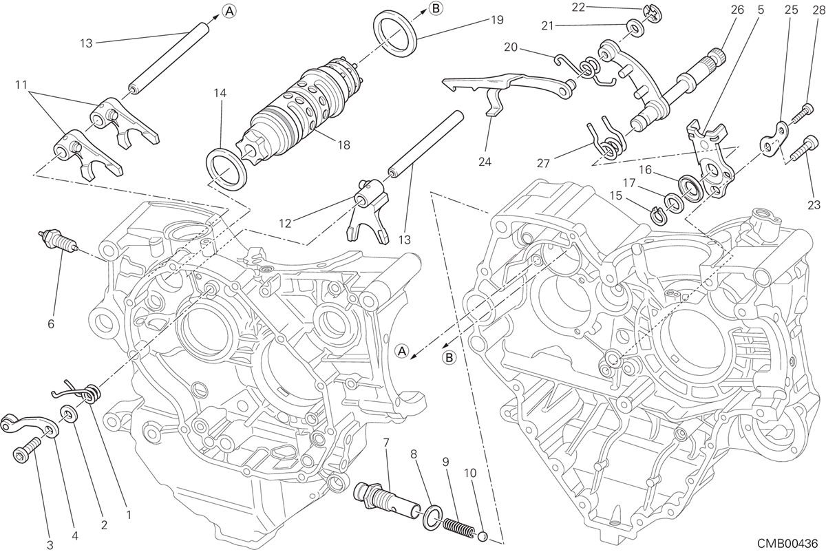 Tambour changement vitesse - fourchette