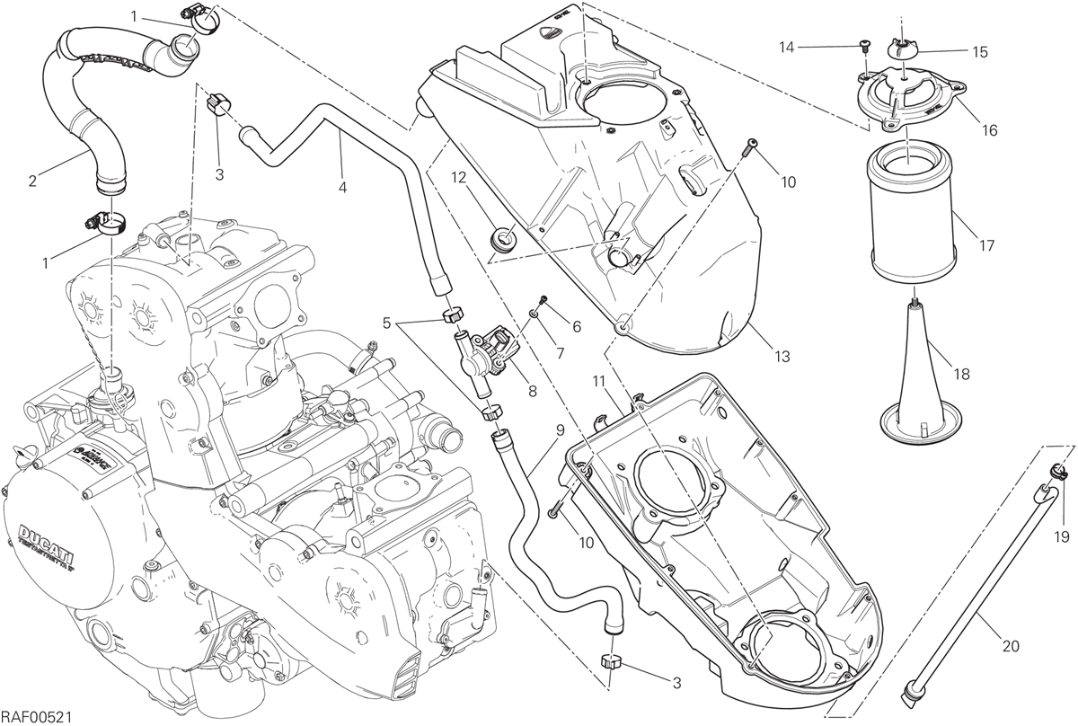 Aspirazione aria - sfiato olio