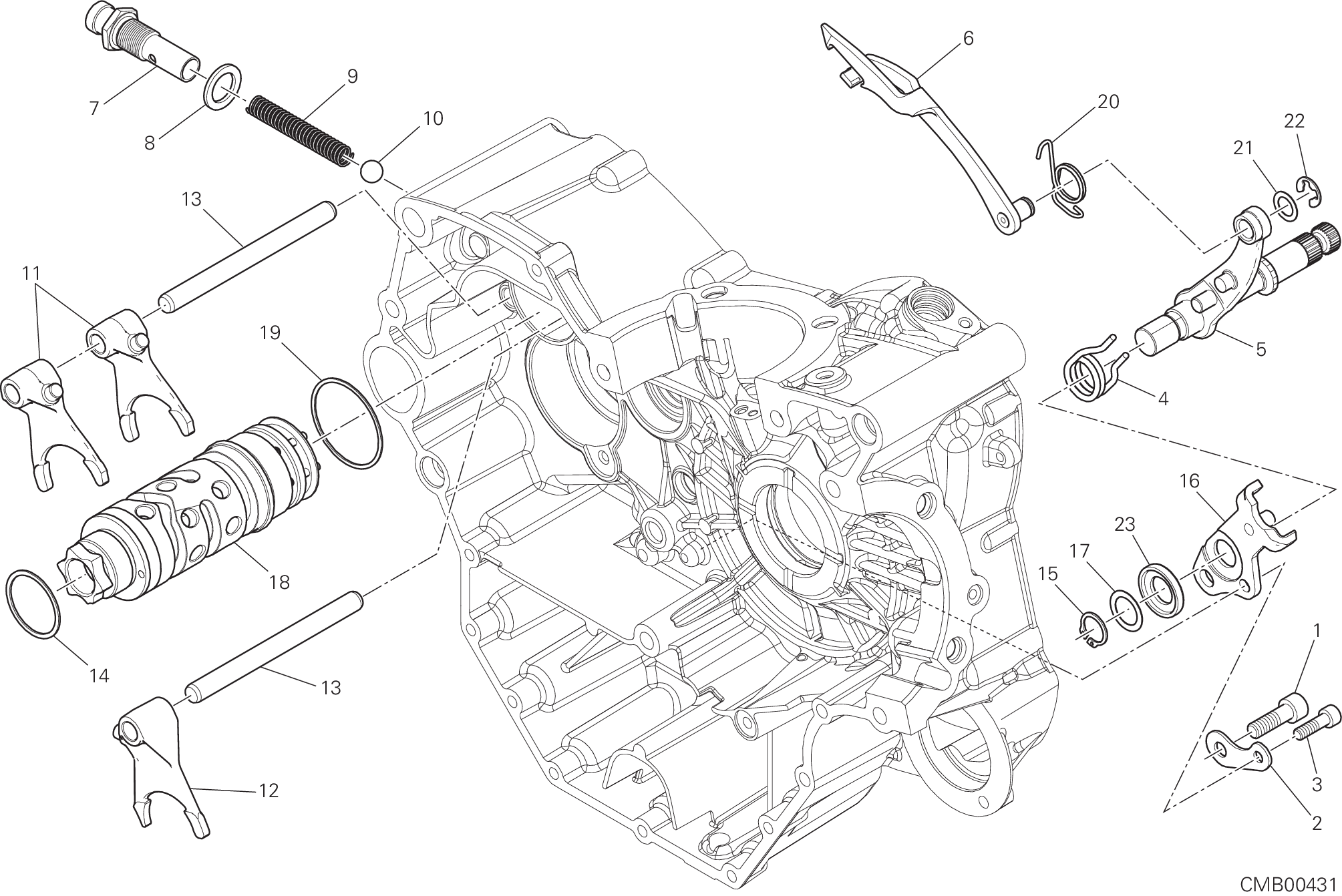 Tambour changement vitesse - fourchette
