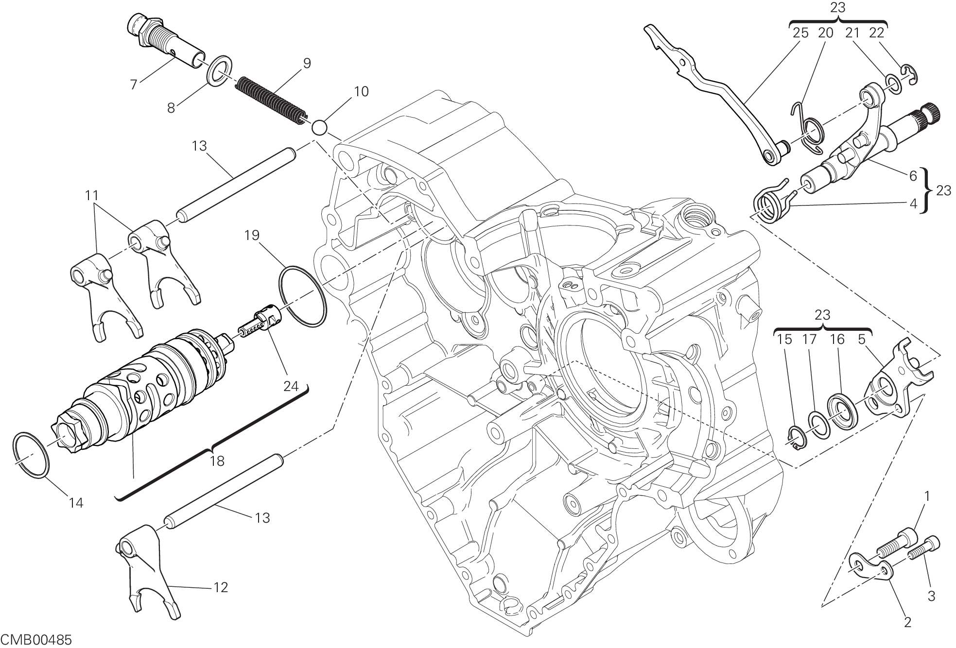Tambour changement vitesse - fourchette