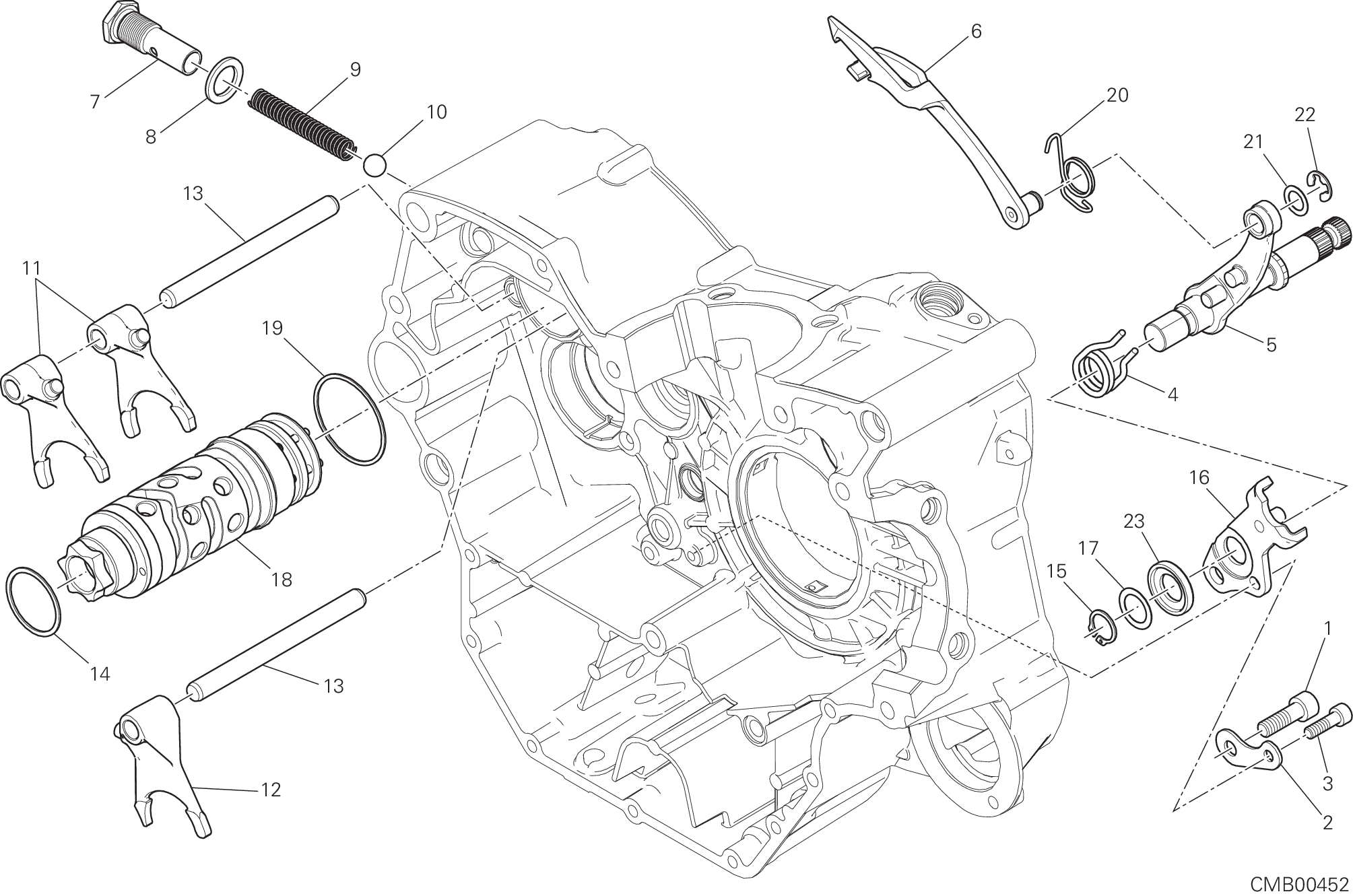 Tambour changement vitesse - fourchette