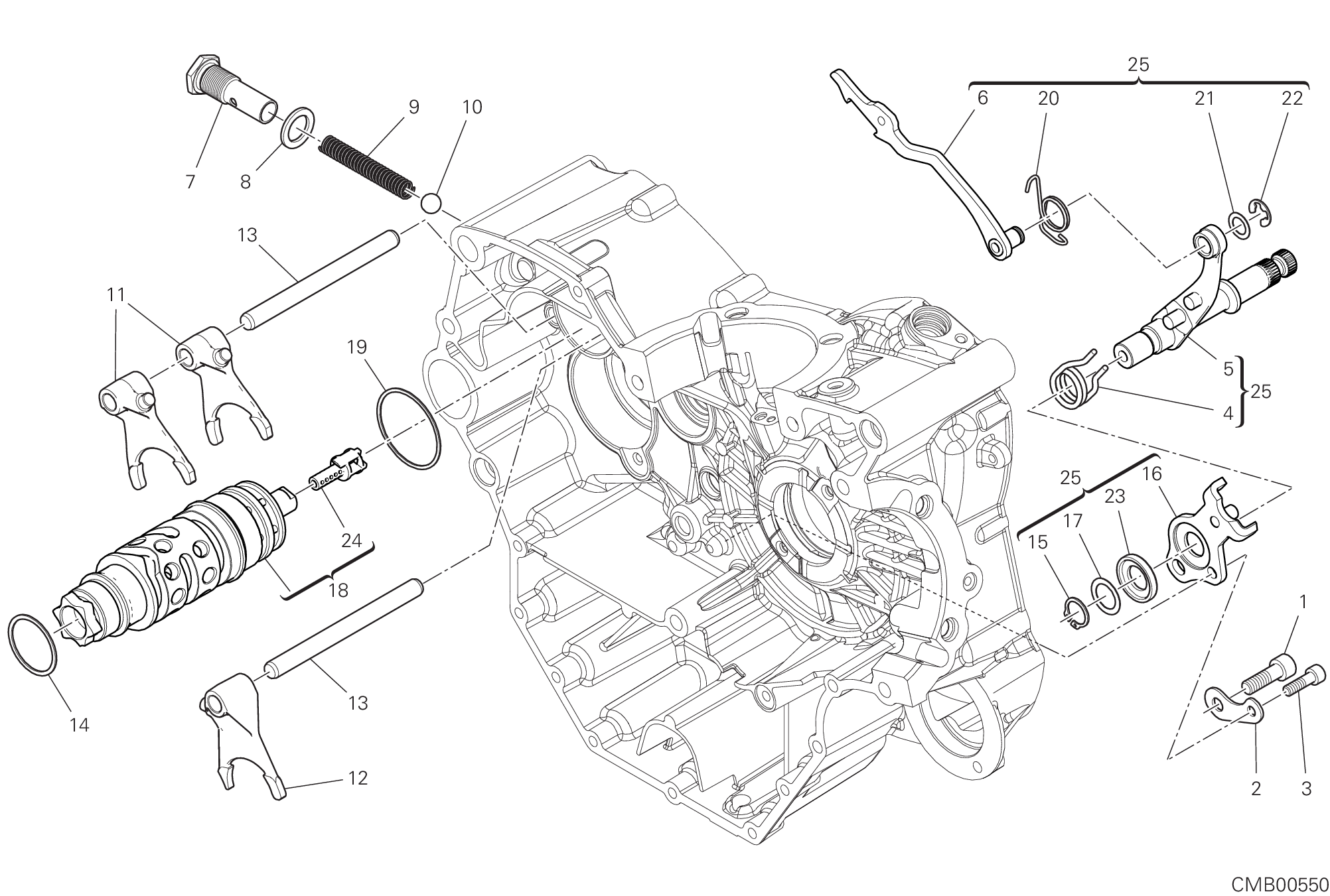 Tambour changement vitesse - fourchette