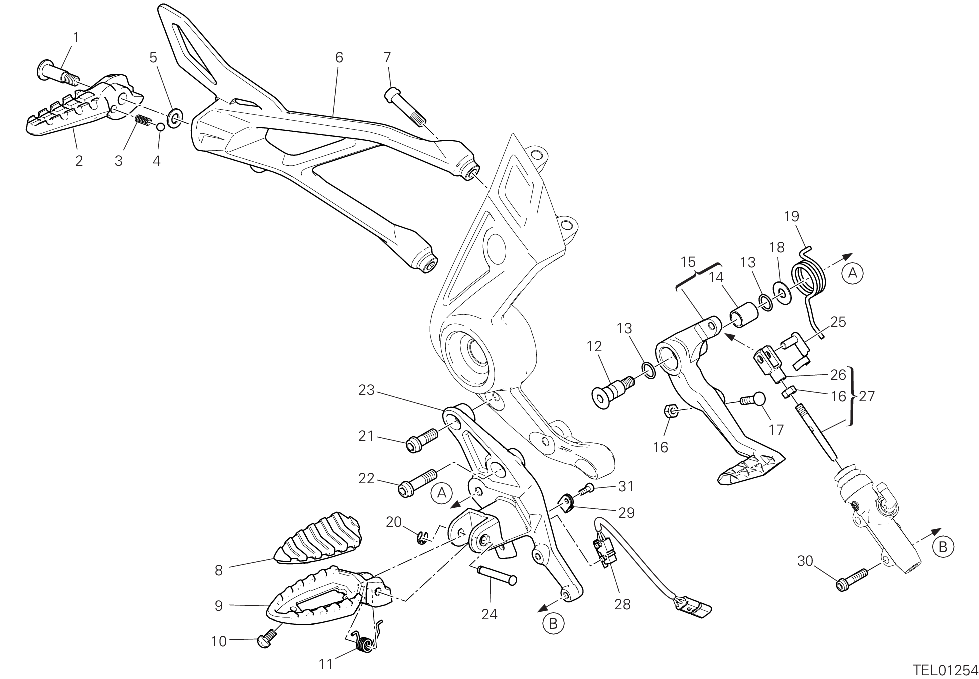 Repose pieds droit
