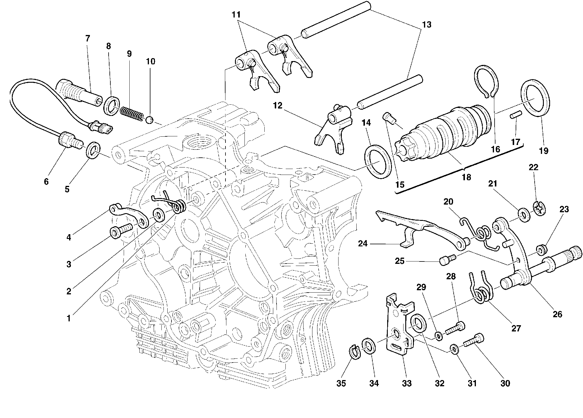 Tambour changement vitesse - fourchette