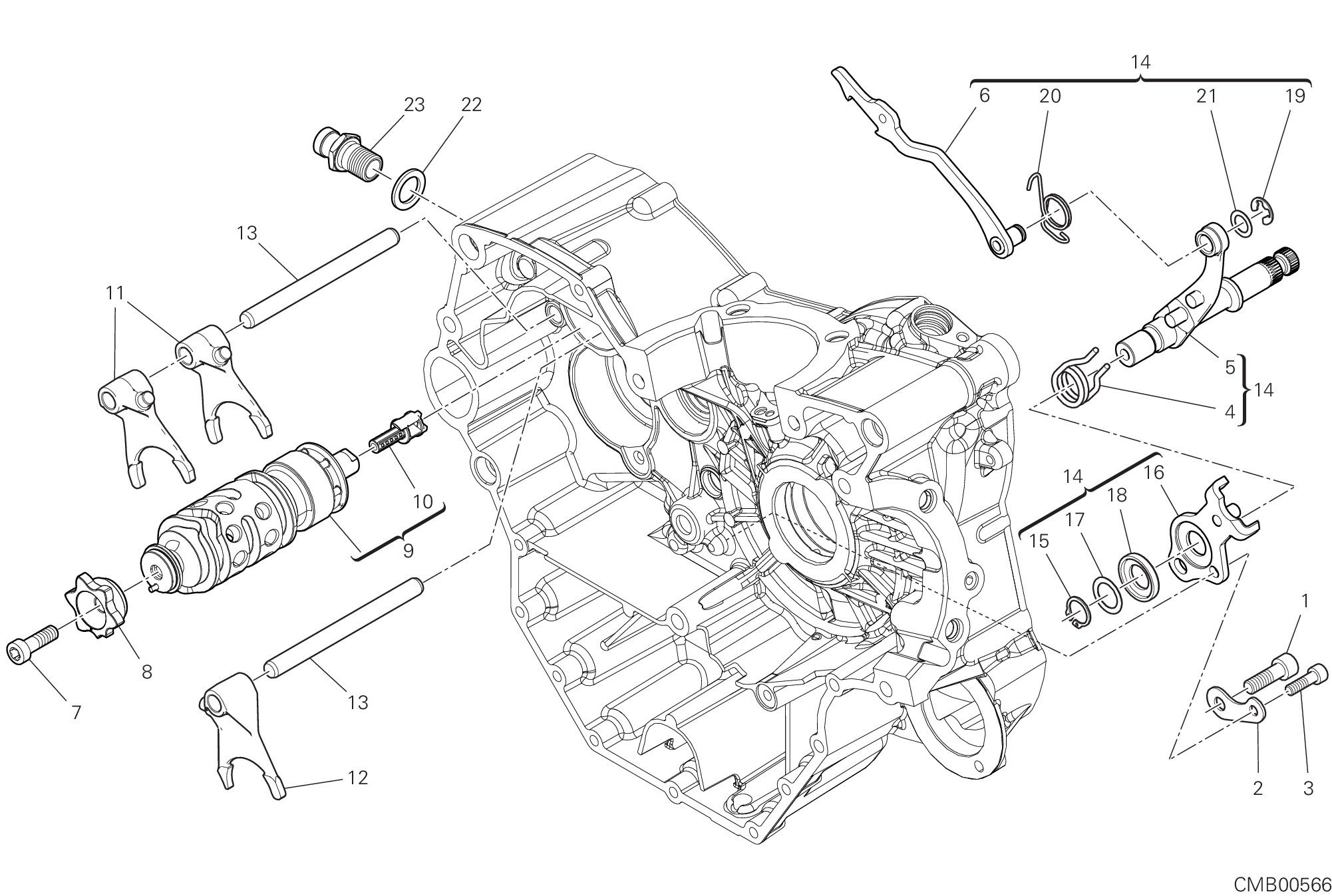 Tambour changement vitesse - fourchette