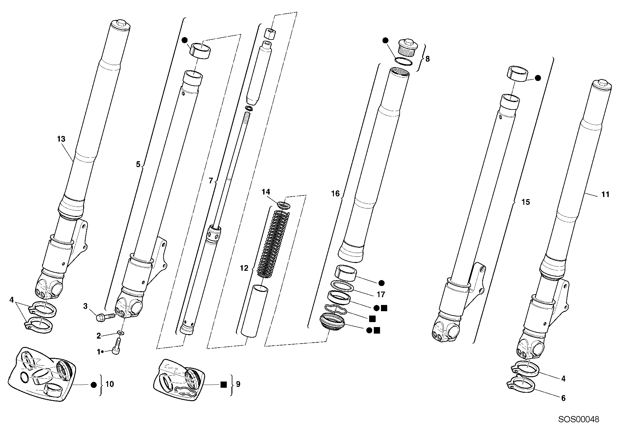 Fourche avant dmm 9569-10068