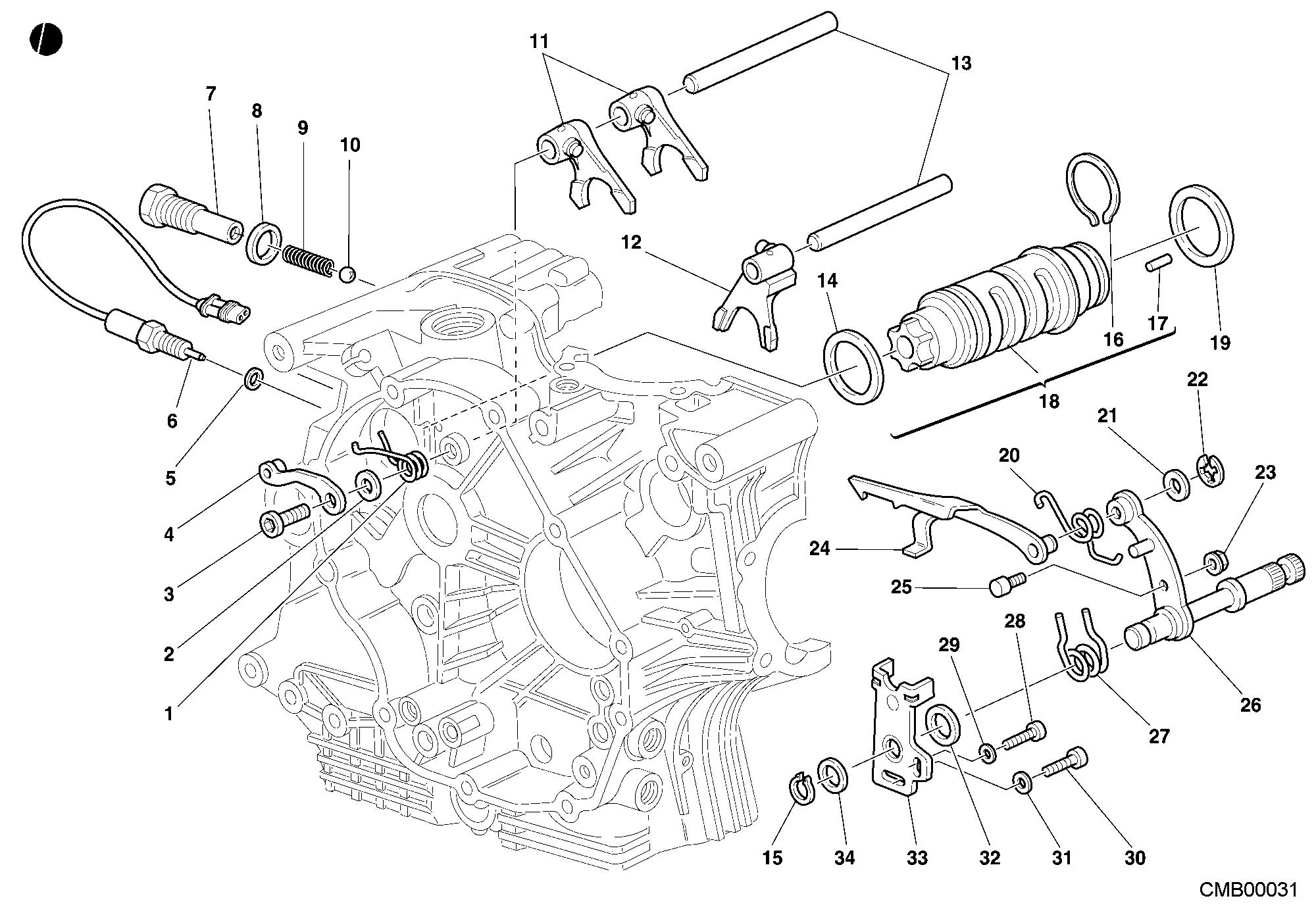 Tambour changement vitesse - fourchette