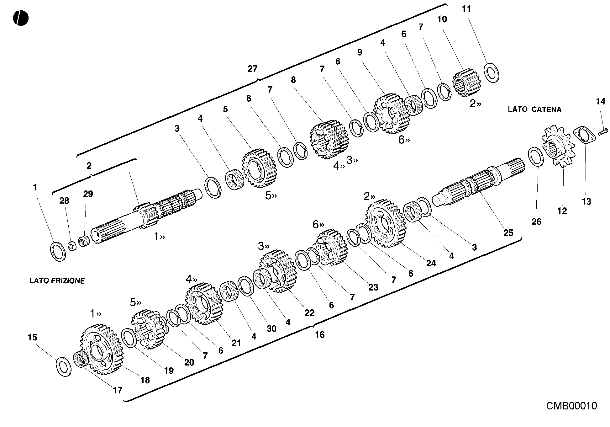 Tambour changement vitesse - fourchette