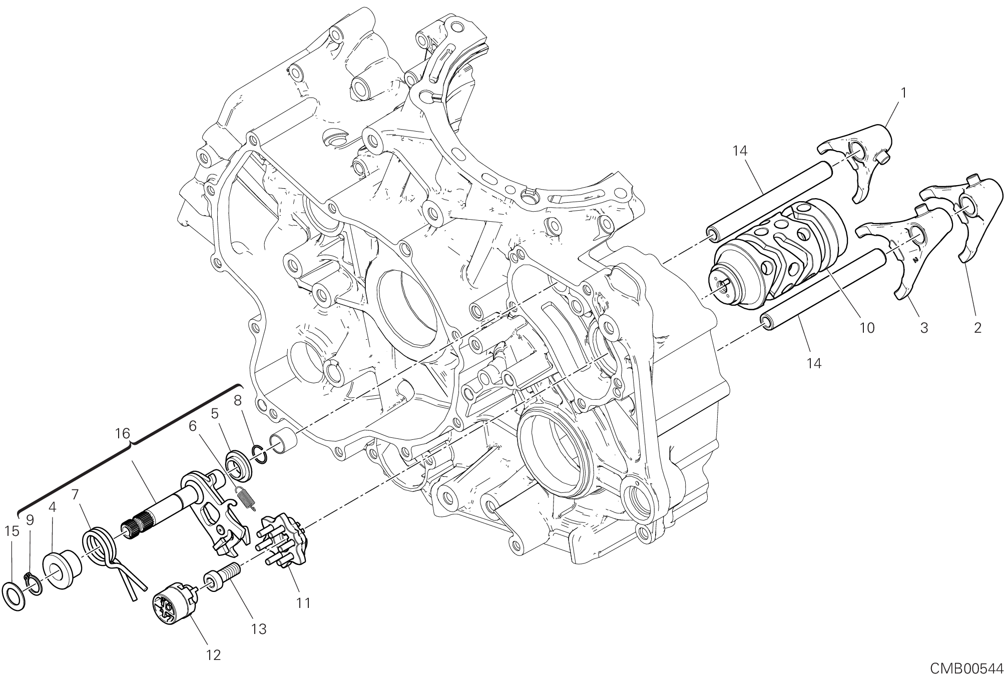 Tambour changement vitesse - fourchette