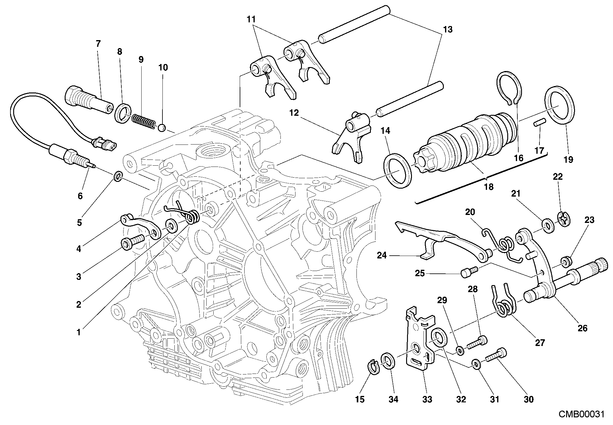 Tambour changement vitesse - fourchette
