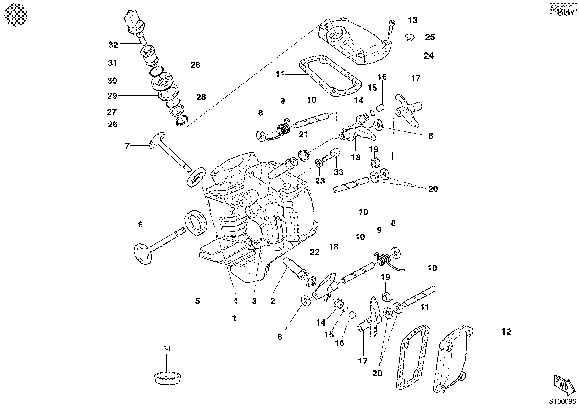 Culasse horizontale