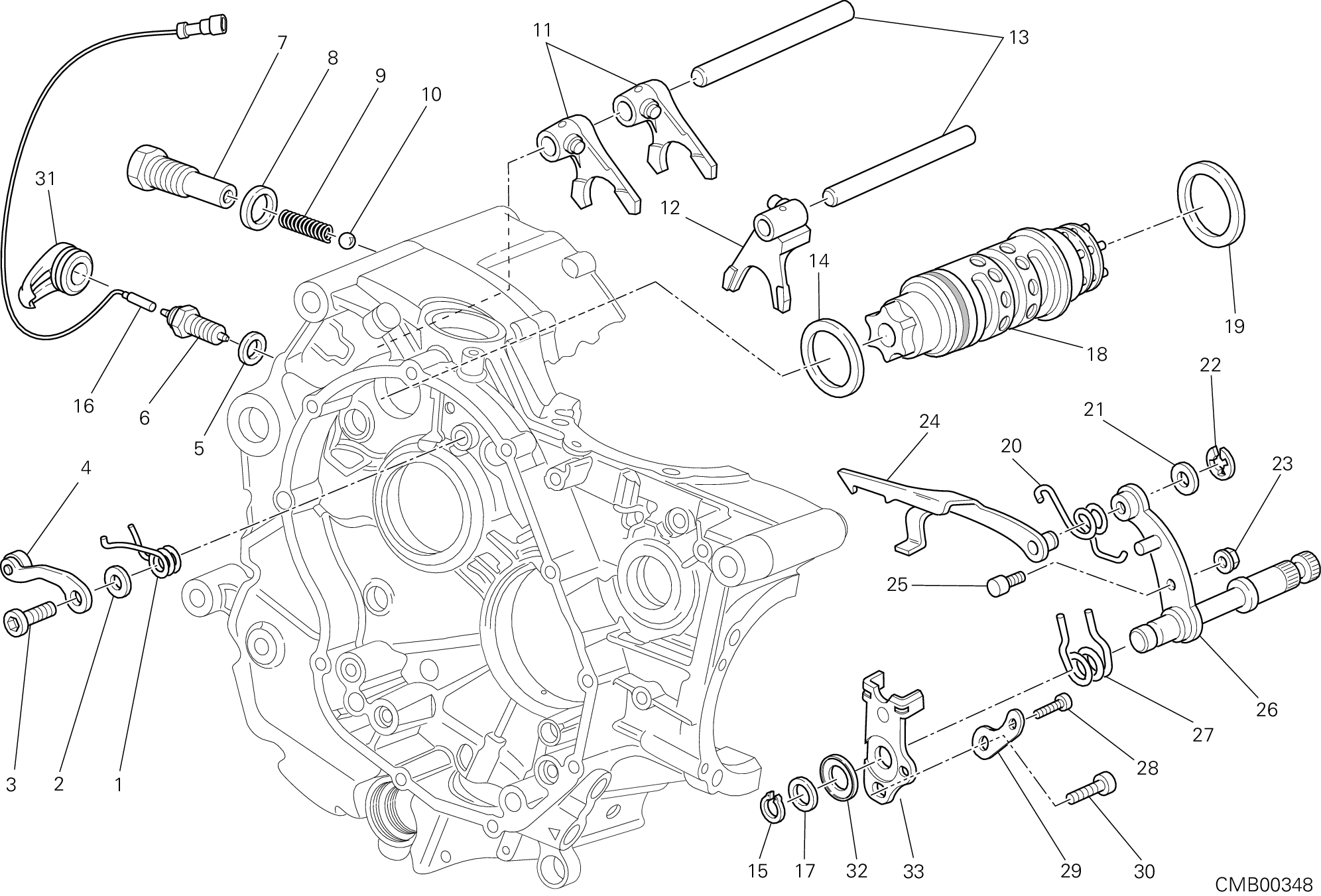 Tambour changement vitesse - fourchette
