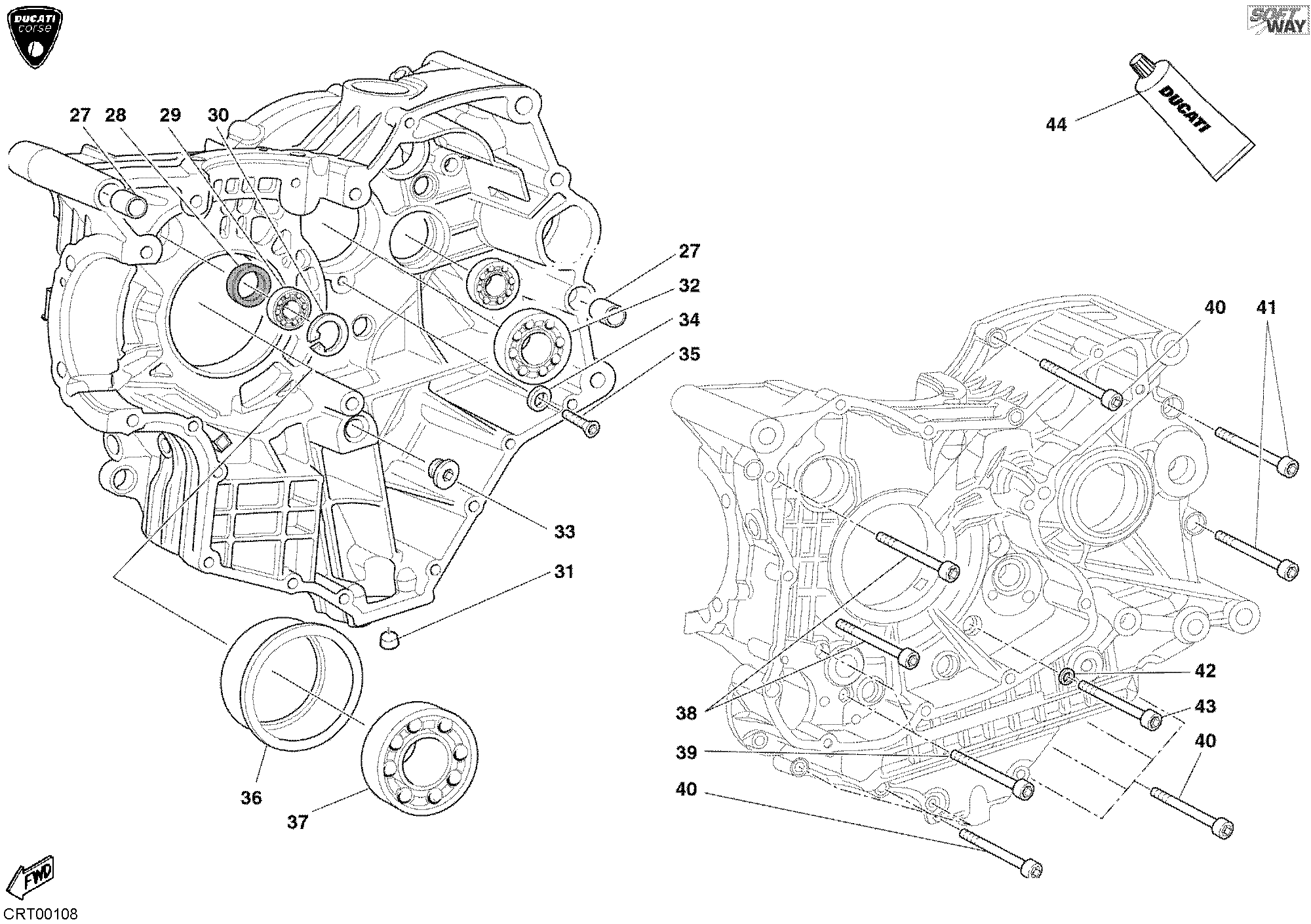 Roulements carter moteur