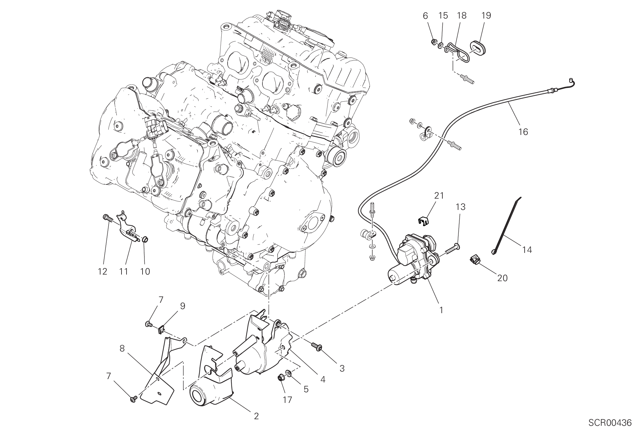 Moteur électrique soupape échappement