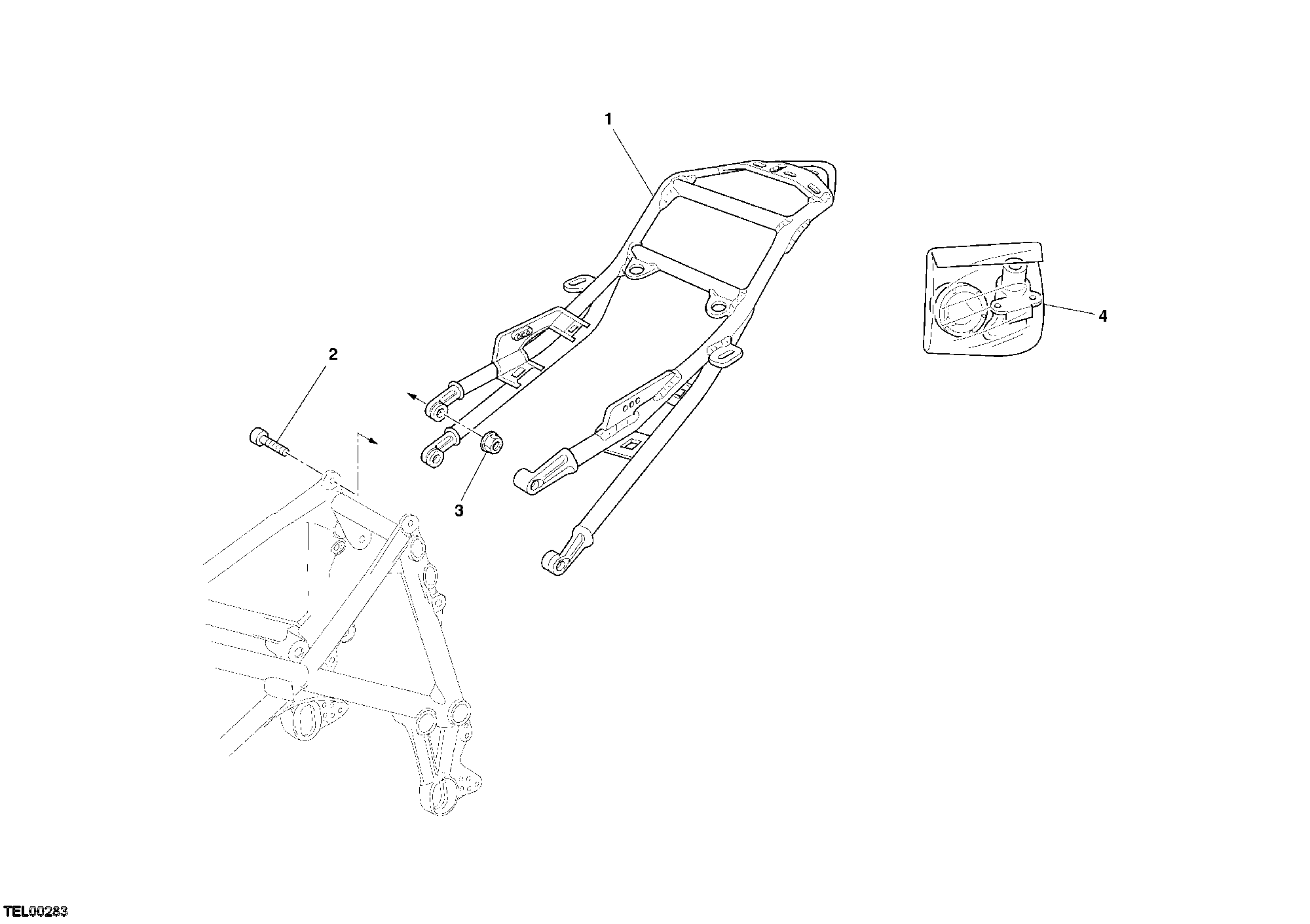 Cadre arrière monoposto