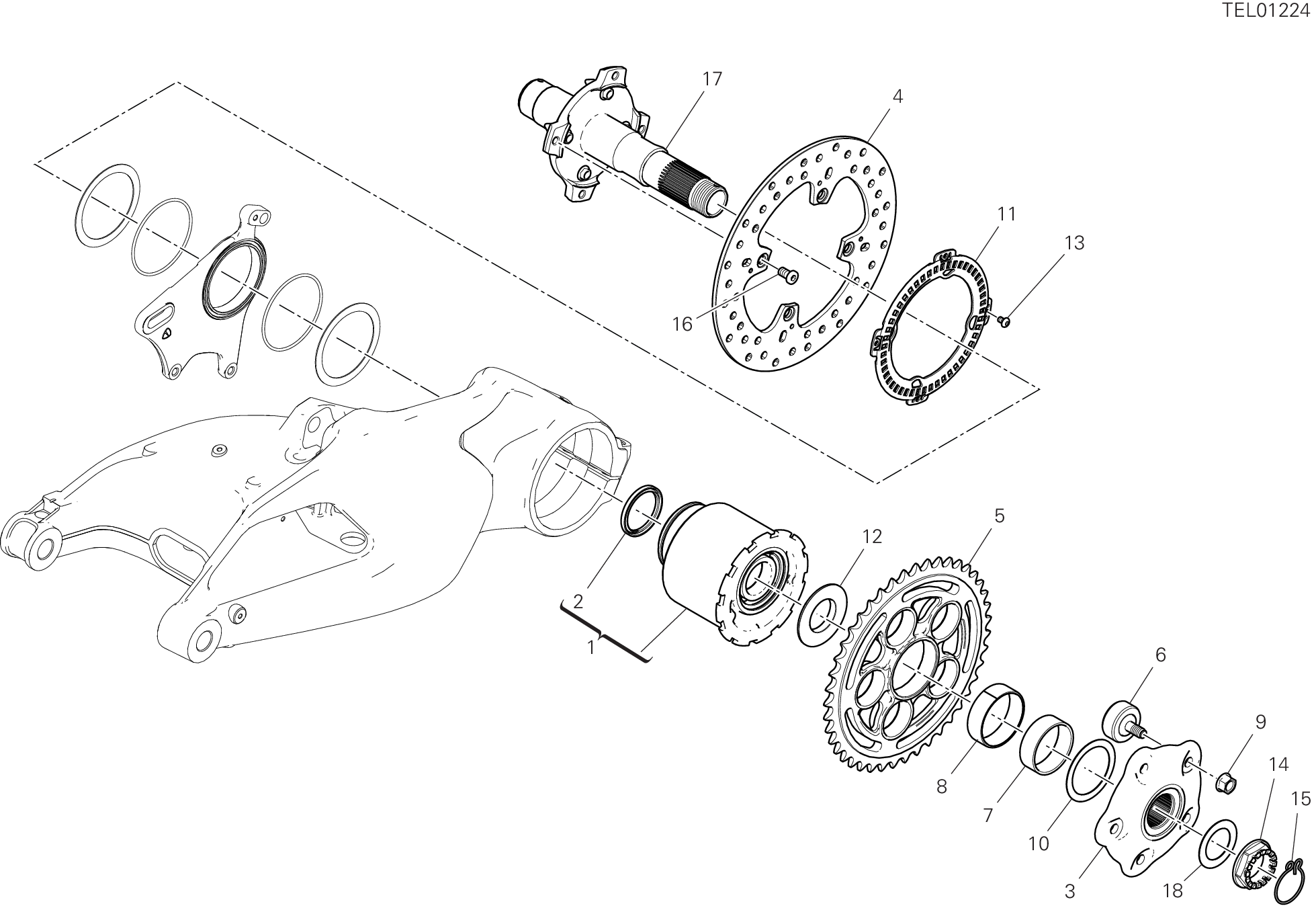 Pivot roue arrière