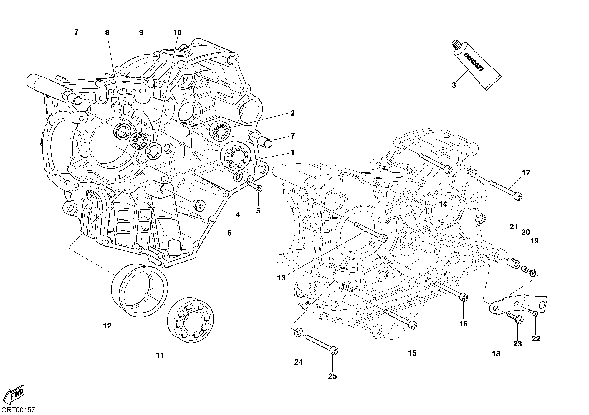 Roulements carter moteur